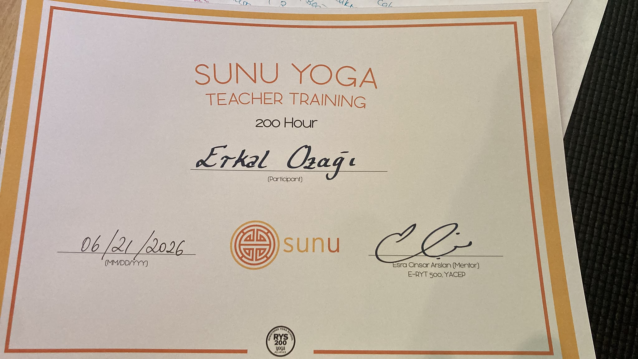 200 Saatlik Yoga Eğitmenliği Sertifikası