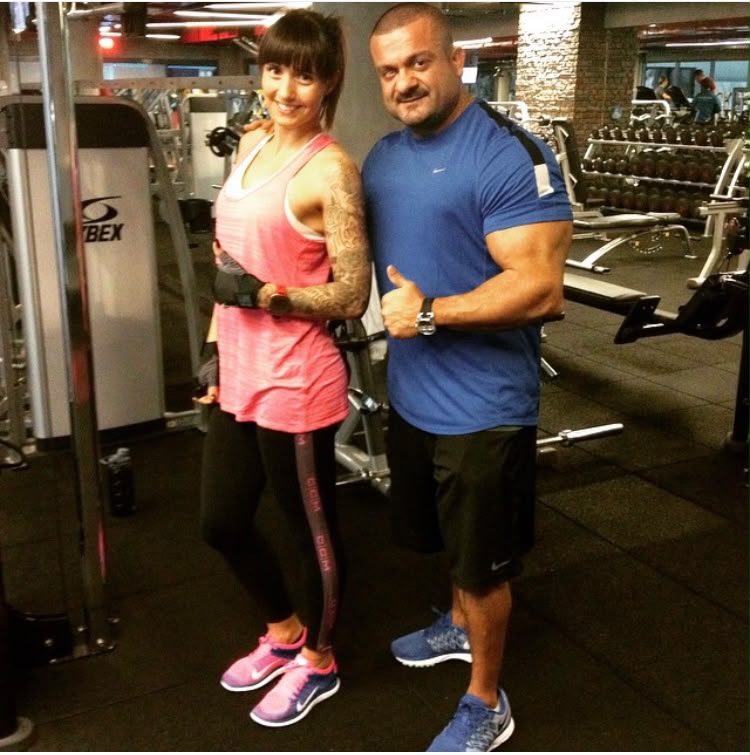 With a client after a session